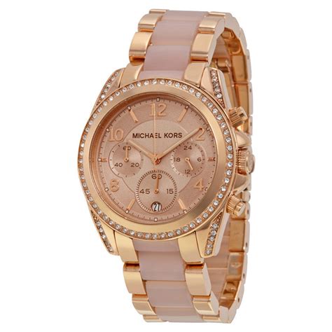 michael kors rose gold with clear strap watch|mk rose gold watch sale.